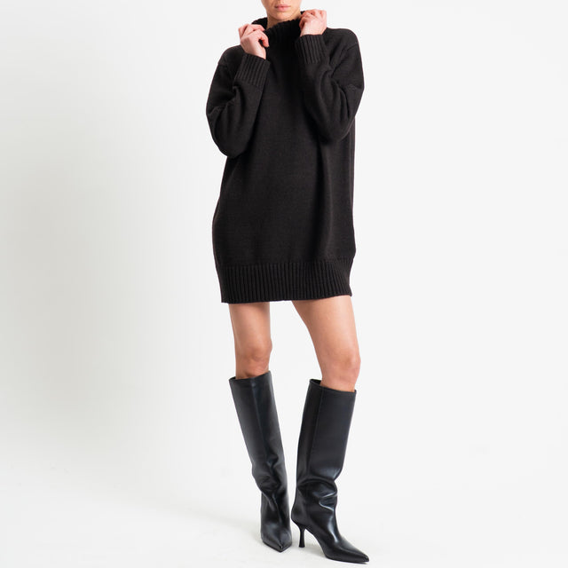 Tensione in-Maxi pull misto alpaca - moro