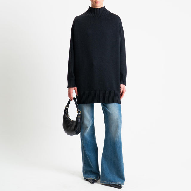 Tensione in-Maxi pull misto alpaca - nero