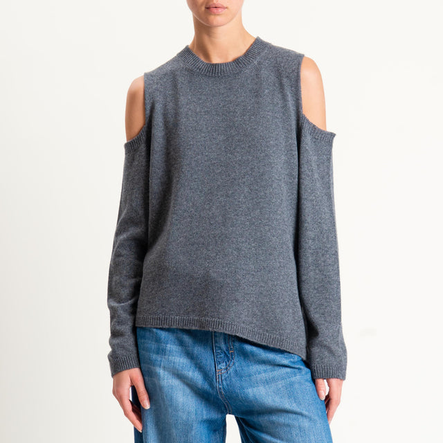 Tensione in-Maglia cut out misto cashmere - antracite