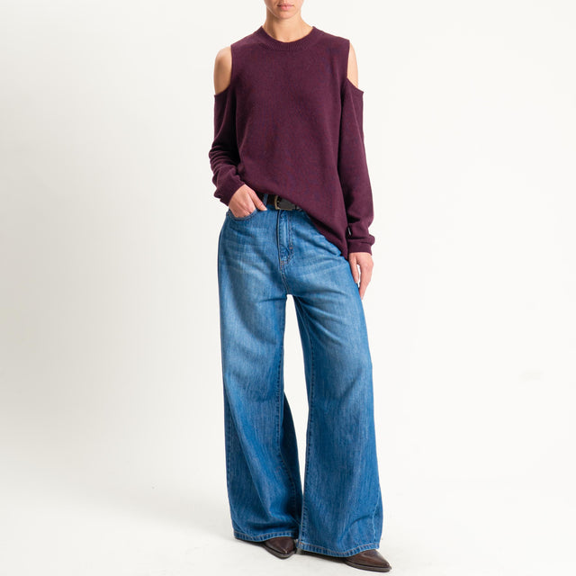 Tensione in-Maglia cut out misto cashmere - Bordeaux