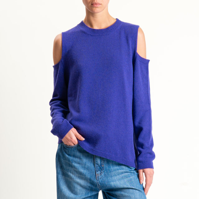 Tensione in-Maglia cut out misto cashmere - viola