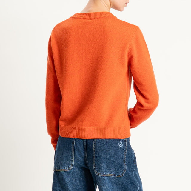 Tensione in-Maglia scollo v misto cashmere - arancio