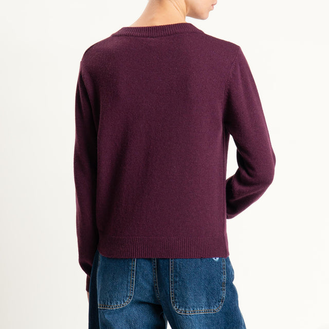 Tensione in-Maglia scollo v misto cashmere - Bordeaux