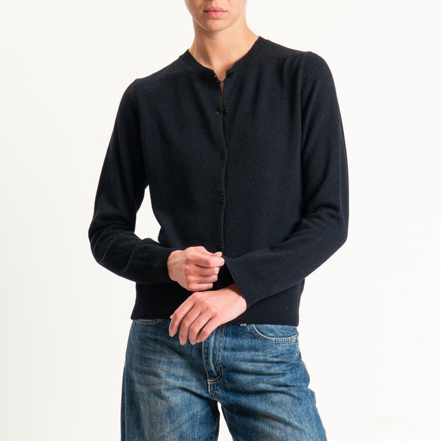 Tensione in-Cardigan girocollo misto cashmere - nero