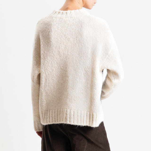 Tensione in-Maglia rombi argyle misto lana - burro/grigio/moro