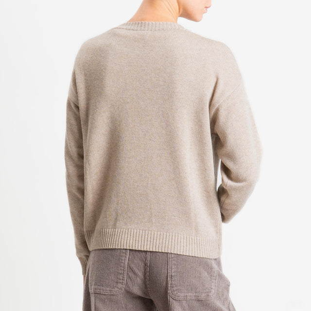 Tensione in-Maglia rombi argyle misto cashmere - casha/militare/burro/oro