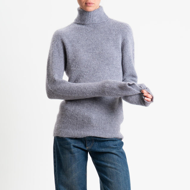 Tensione in-Maglia mohair collo alto - grigio
