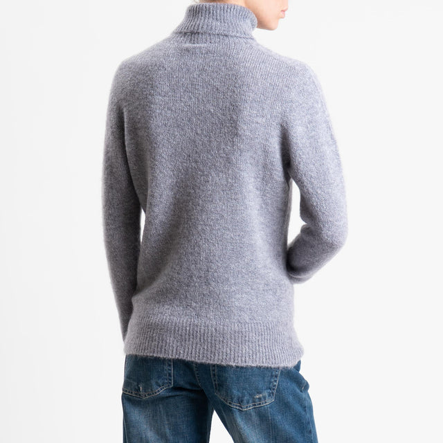 Tensione in-Maglia mohair collo alto - grigio