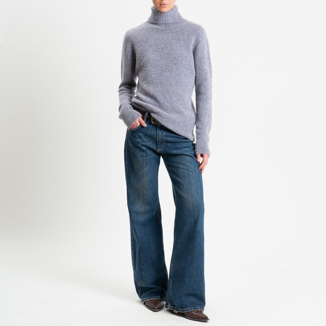 Tensione in-Maglia mohair collo alto - grigio