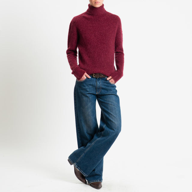 Tensione in-Maglia mohair collo alto - Bordeaux