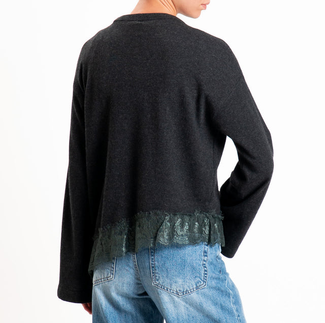Tensione in-Maglia asimmetrica misto lana/cashmere - antracite