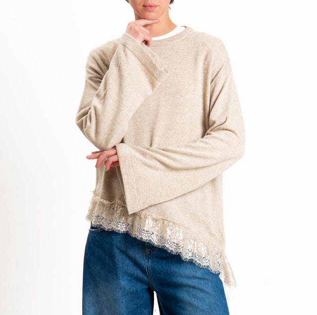 Tensione in-Maglia asimmetrica misto lana/cashmere - casha