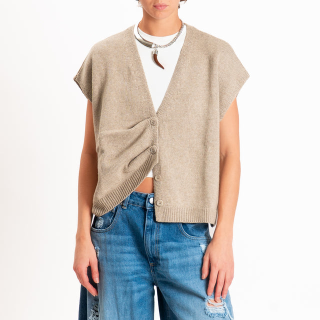 Tensione in-Gilet a scatola misto cashmere - cacha
