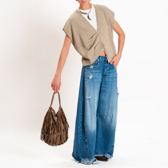 Tensione in-Gilet a scatola misto cashmere - cacha