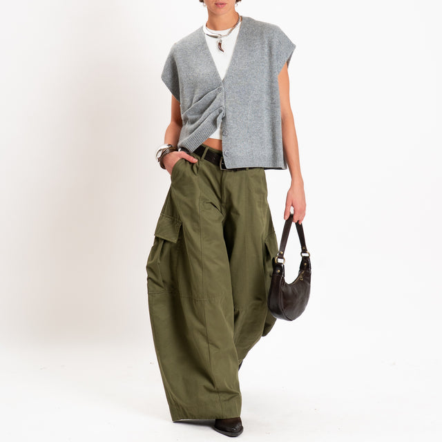 Tensione in-Gilet a scatola misto cashmere - grigio