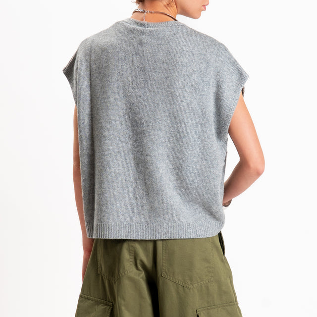 Tensione in-Gilet a scatola misto cashmere - grigio