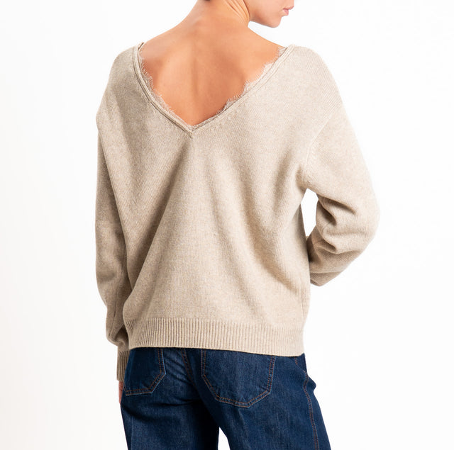 Tensione in-Maglia misto cashmere doppio scollo v - cacha