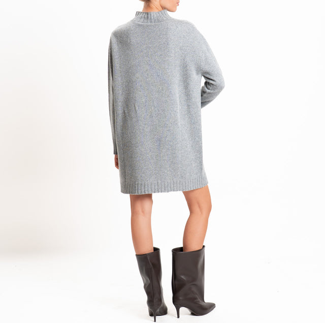 Tensione in-Abito misto lana/cashmere collo montat - grigio melange