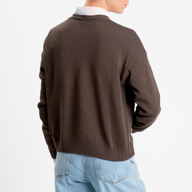 Tensione in-Cardigan argyle - moro/azzurro/sabbia