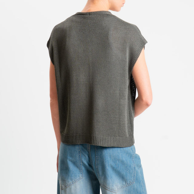 Tensione in-Gilet in maglia tre bottoni - militare