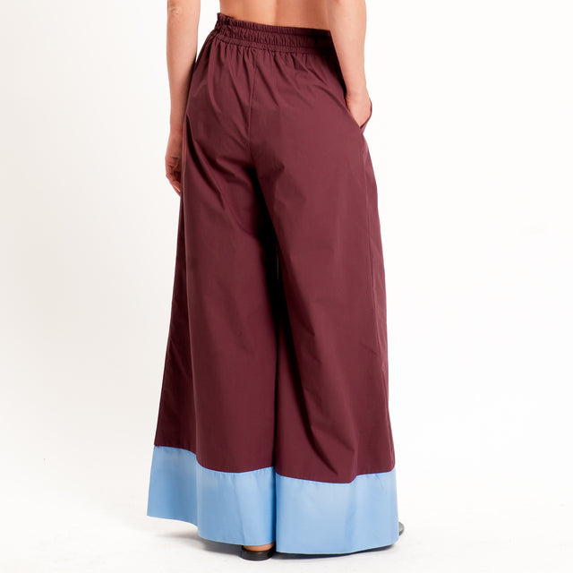 Tensione in-Pantalone popeline bicolore - india/celeste