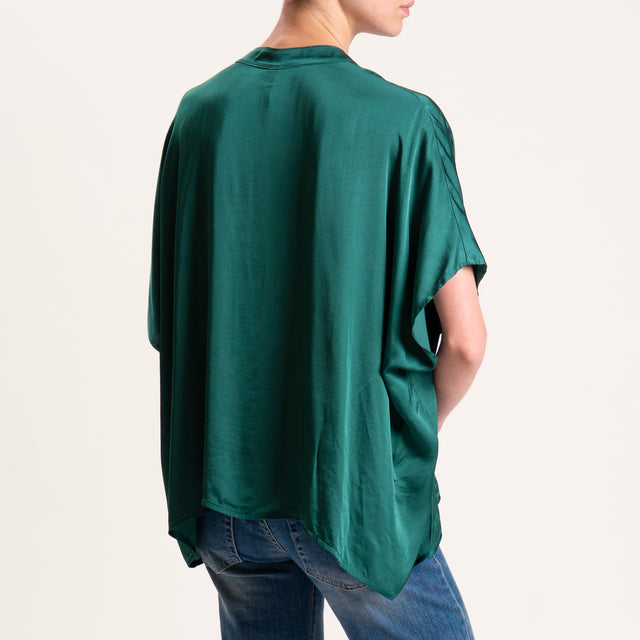 Tensione in-Camicia satin manica scesa - verde