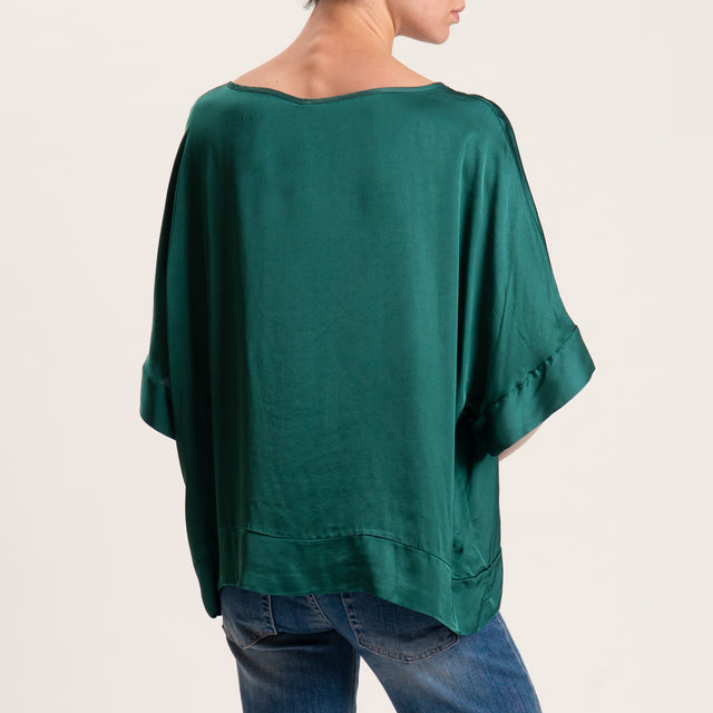Tensione in-Blusa satin manica scesa - verde