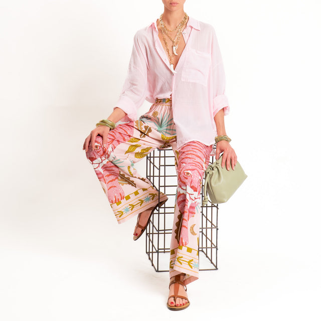 Tensione in-Camicia mussola con taschino - rose