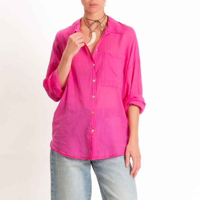 Tensione in-Camicia mussola con taschino - bouganville