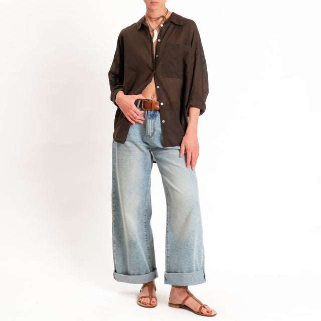 Tensione in-Camicia mussola con taschino - caffe'