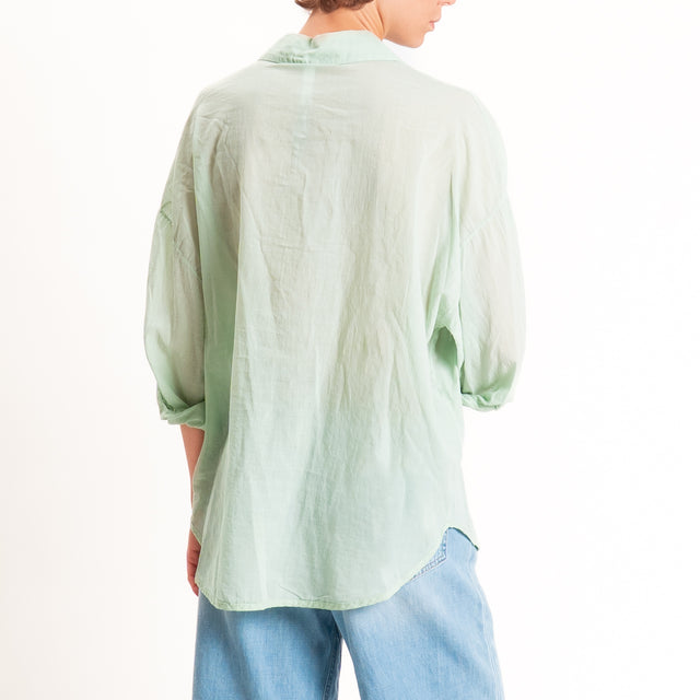 Tensione in-Camicia mussola con taschino - acqua