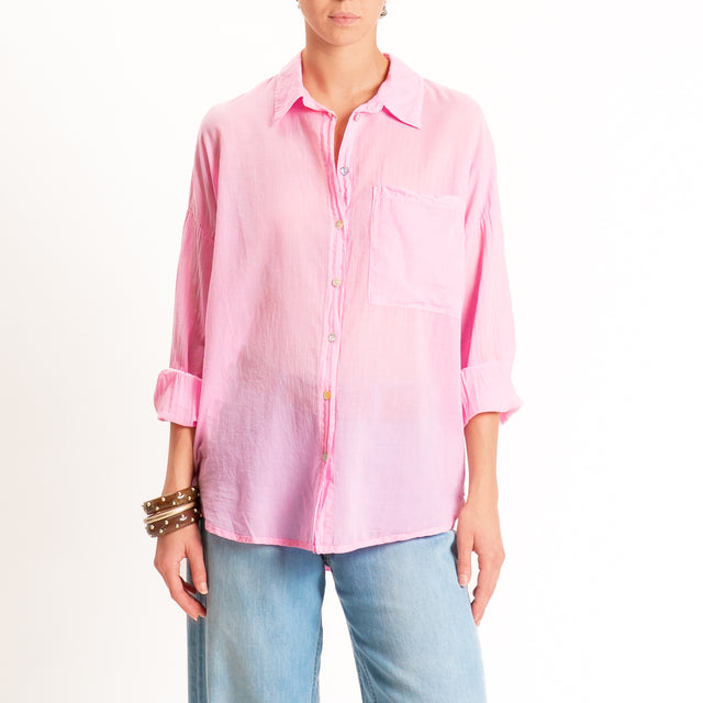 Tensione in-Camicia mussola con taschino - bubble