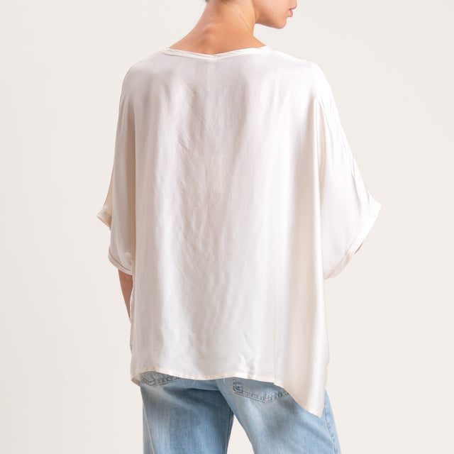 Blusa de satén con mangas caídas Tension - butter