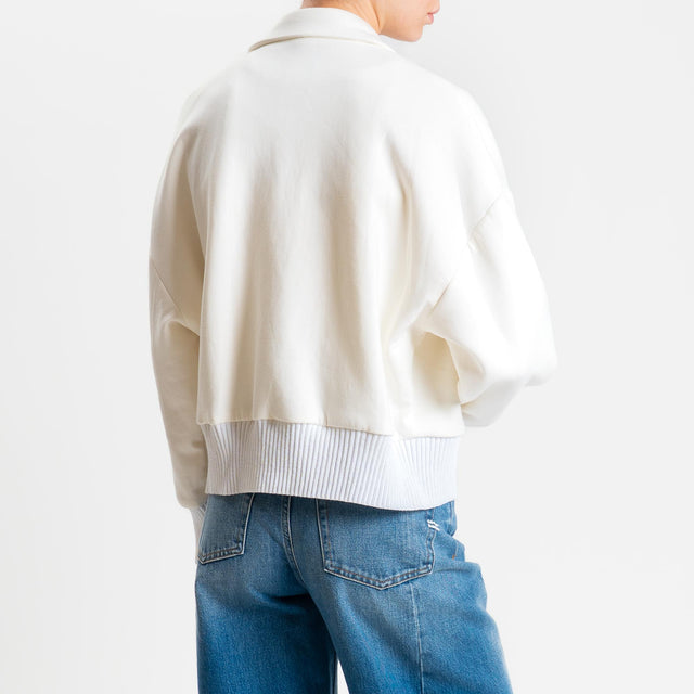 Tensione in-Giacca bomber punto milano - panna