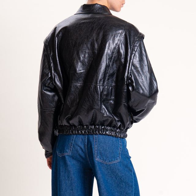 Tensione in-Bomber similpelle - nero