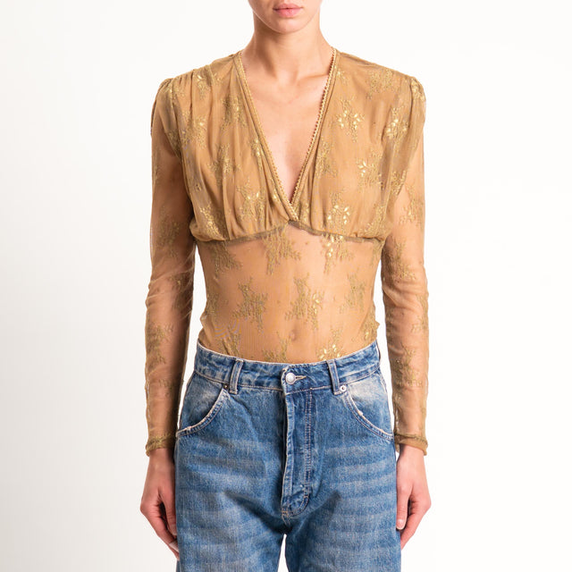 Tensione in-Body in pizzo scollo v - olio