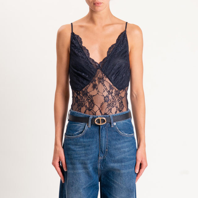 Tensione in-Body in pizzo bretelle regolabili - nero
