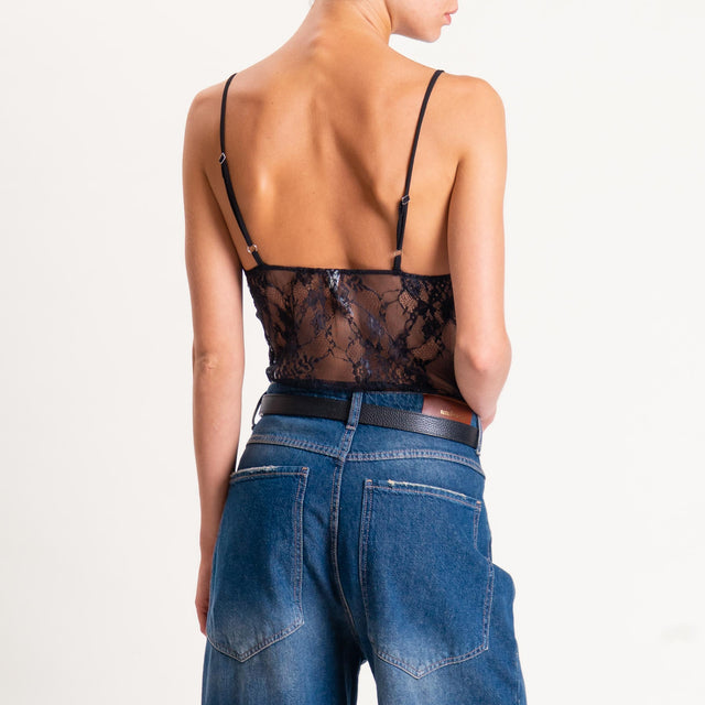 Tensione in-Body in pizzo bretelle regolabili - nero