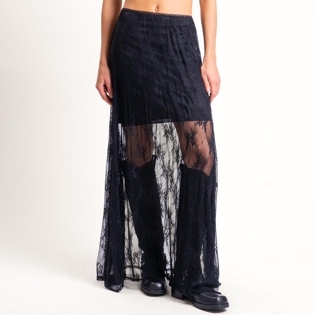 Tensione in-Gonna in pizzo elasticizzata - nero