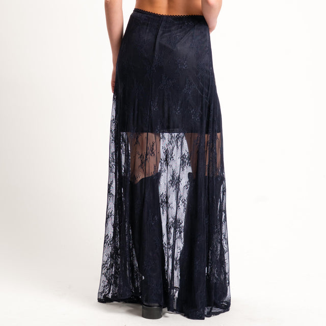 Tensione in-Gonna in pizzo elasticizzata - nero