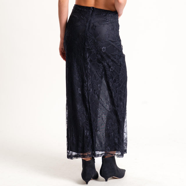 Tensione in-Gonna in pizzo con fiocco - nero