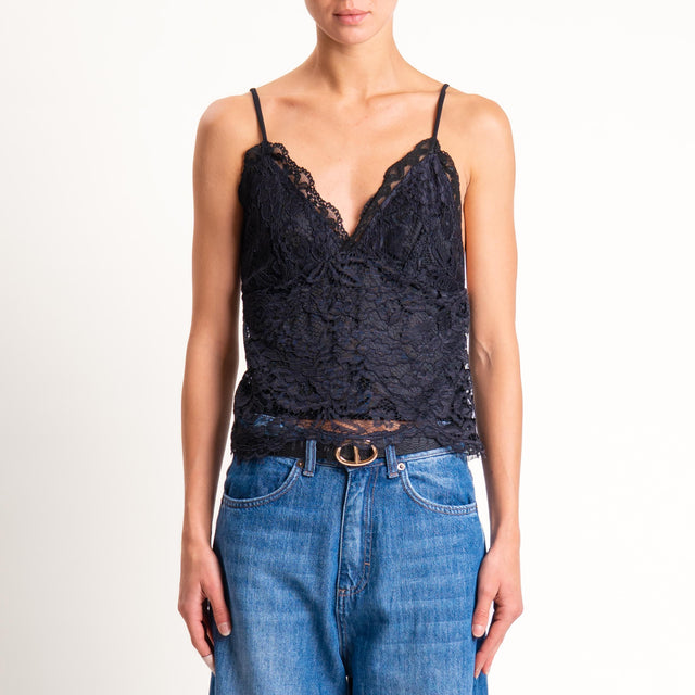 Tensione in-Top in pizzo bretelle regolabili - nero