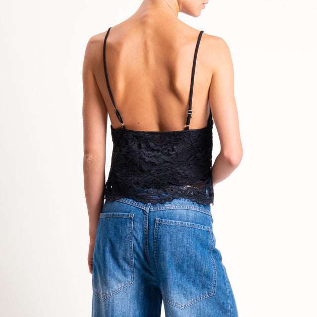 Tensione in-Top in pizzo bretelle regolabili - nero