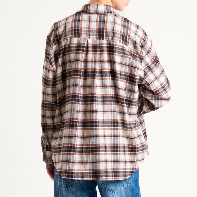 Tensione in-Camicia check flanella +T-shirt - nero/moro/latte