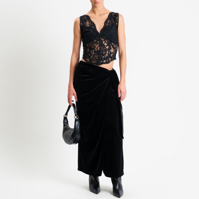 Tensione in-Top in pizzo bretelle regolabili - nero