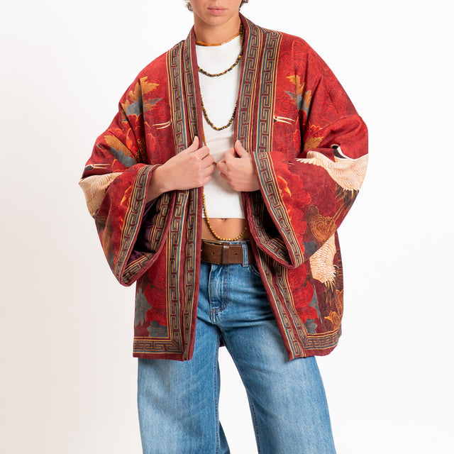 Tensione in-Kimono fantasia japan - rosso/bordeaux