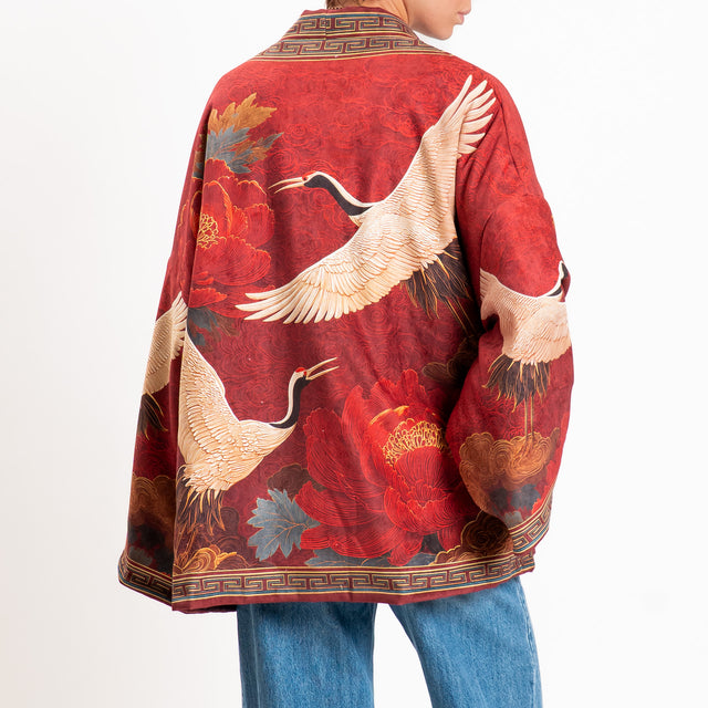 Tensione in-Kimono fantasia japan - rosso/bordeaux