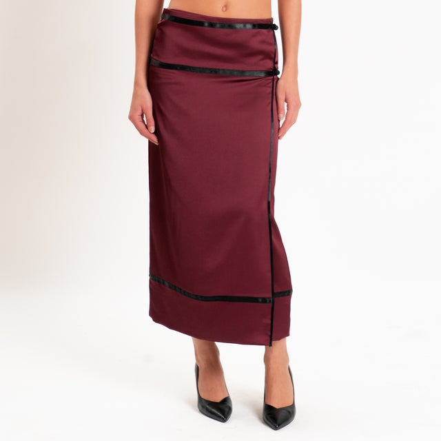 Tensione in-Gonna portafoglio in satin - vino