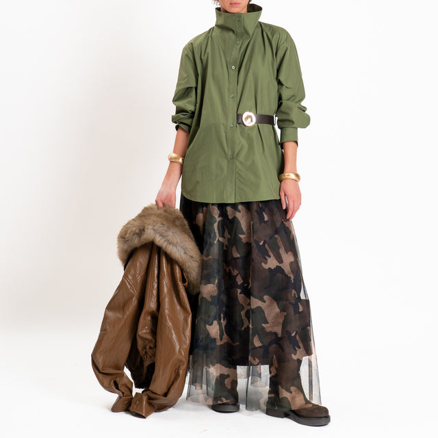 Tensione in-Camicia collo montato con cintura - militare