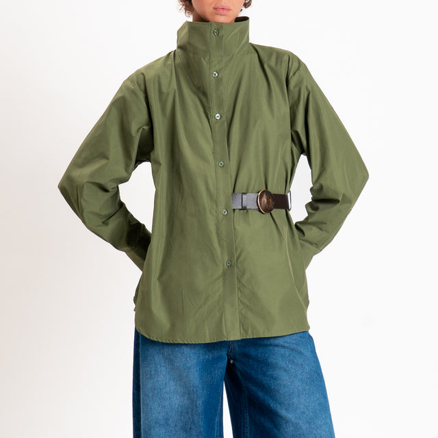 Tensione in-Camicia collo montato con cintura - militare